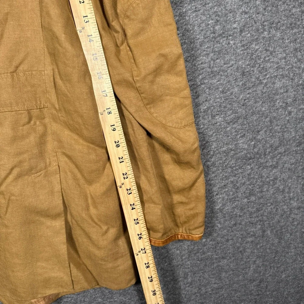 Polo Ralph Lauren Sport Coat Blazer Men Large Tan 100% Linen Surgeon Cuff Jacket